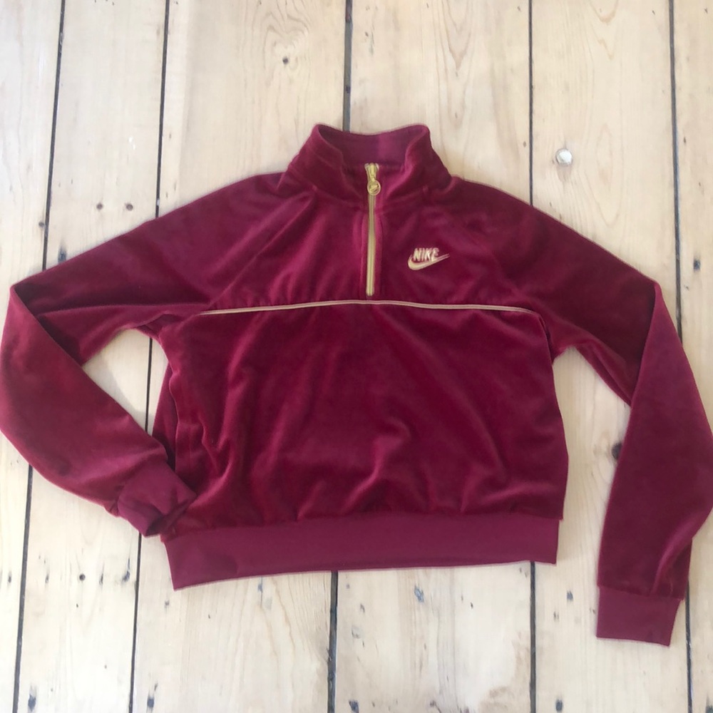 Nike velour half zip